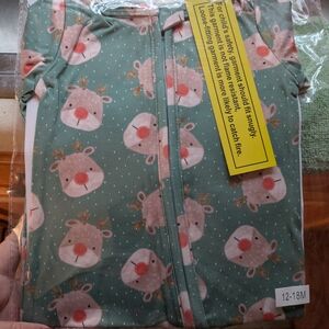 Beginning Boutique Teal Reindeer Kids Pajamas